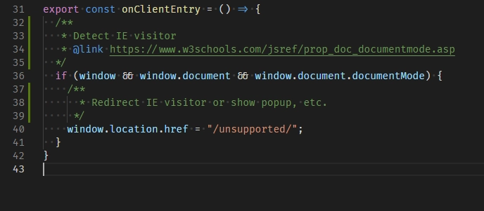 Detect an Internet Explorer Visitor in GatsbyJS