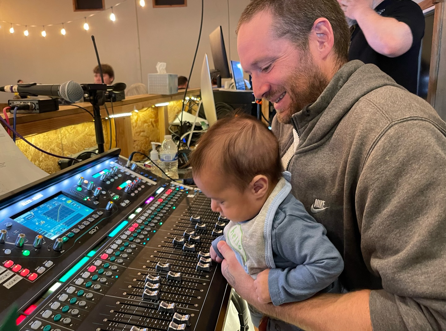 Volunteering at the sound booth